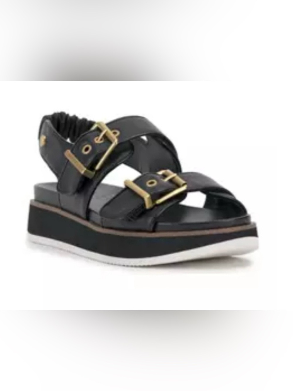 Vince Camuto Anivay black strap cushion sole sandals-leather